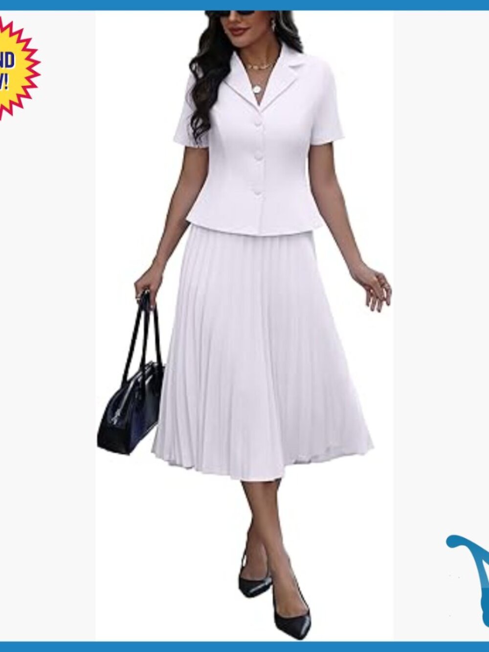 2 Piece Blazer Skirt Set Stretch Polyester Spandex Business Church Outfit